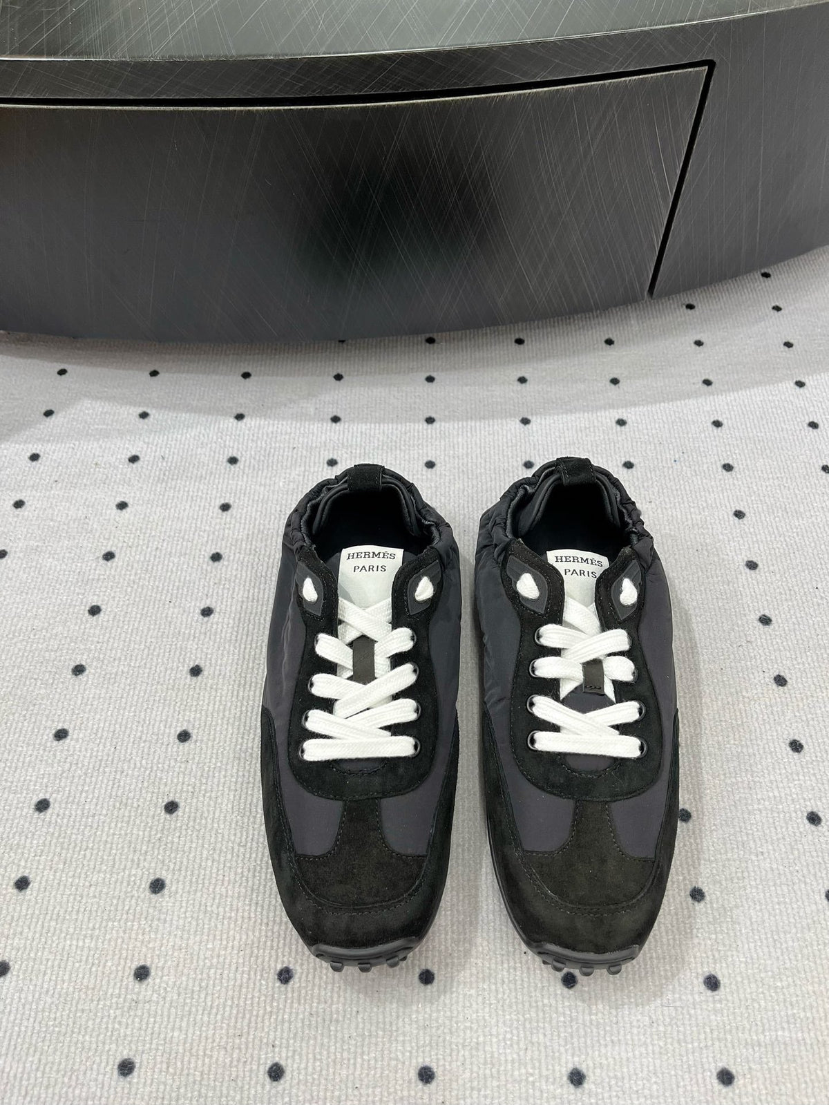 HERMES TRAIL SNEAKER IN BLACK SUEDE